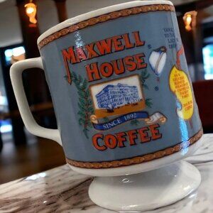 Vintage Maxwell House Pedestal Coffee Mug, Retro Kitchen Cup